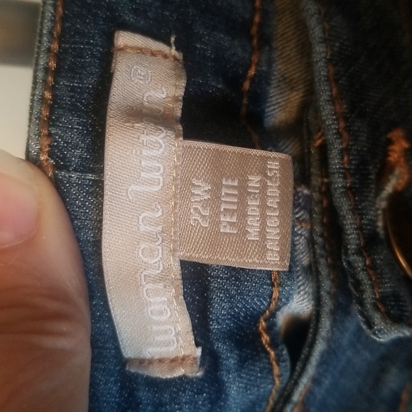 Woman Within Capris Blue 22P - Picture 3 of 4